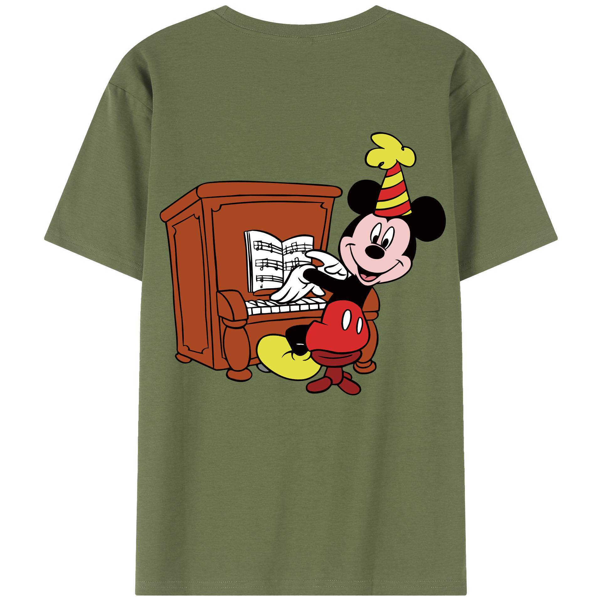 （画像用） ミッキーマウス Mickey Mouse 綿100％半袖Tシャツ（背面プリント）